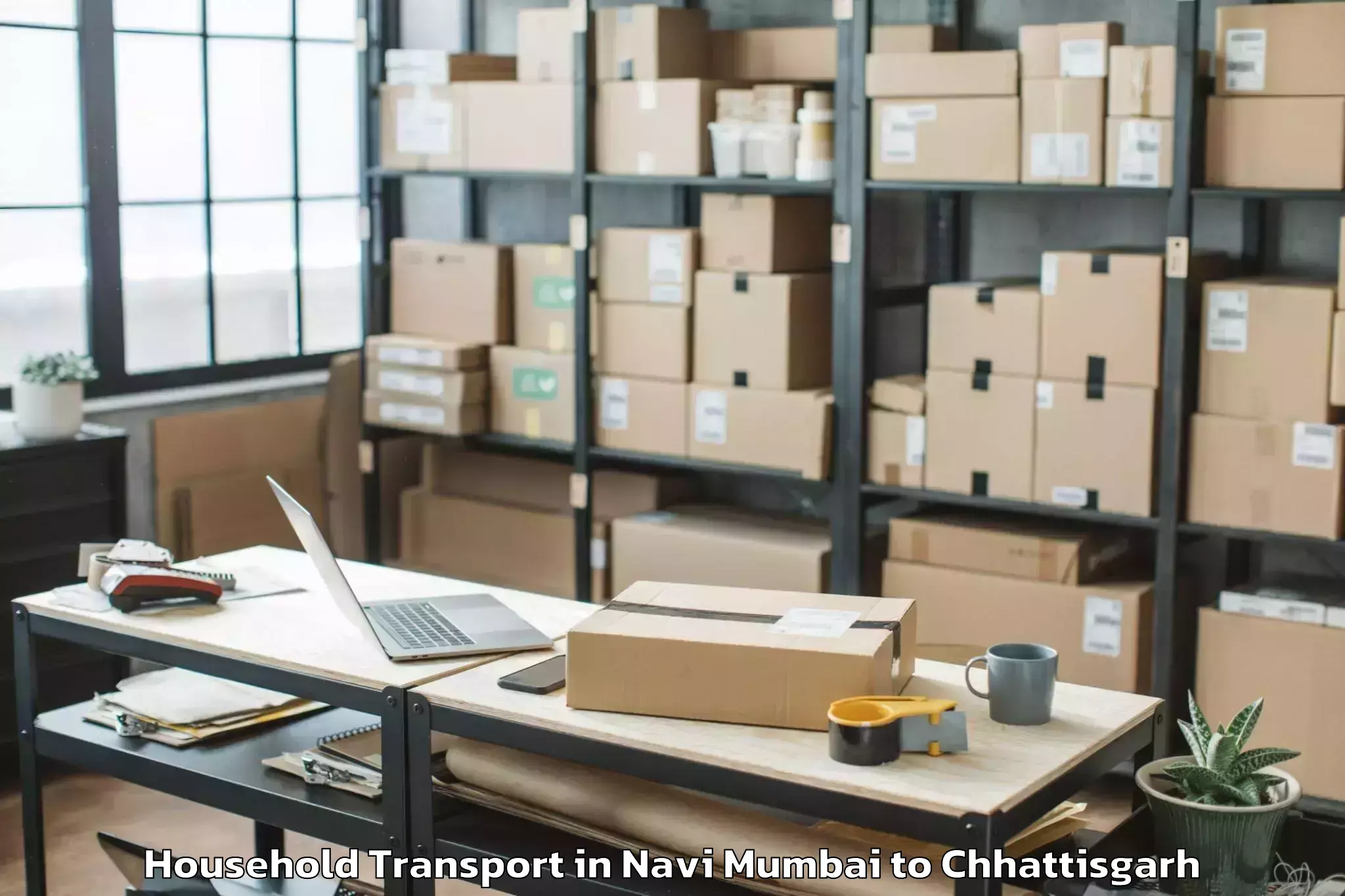 Book Navi Mumbai to Berla Household Transport